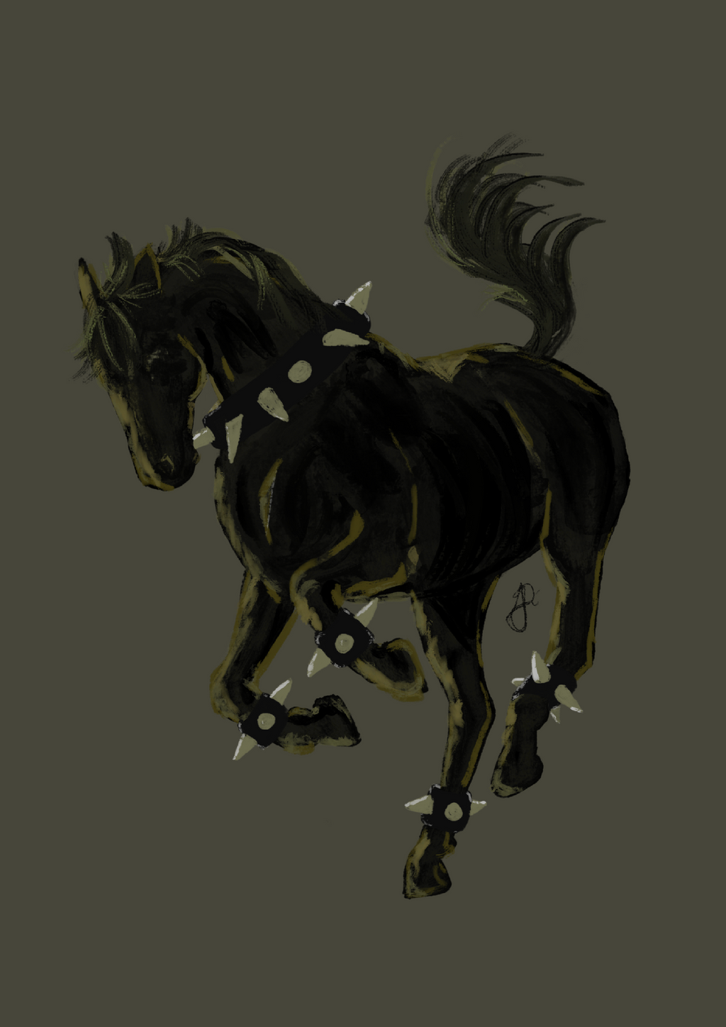 punky horse black A4