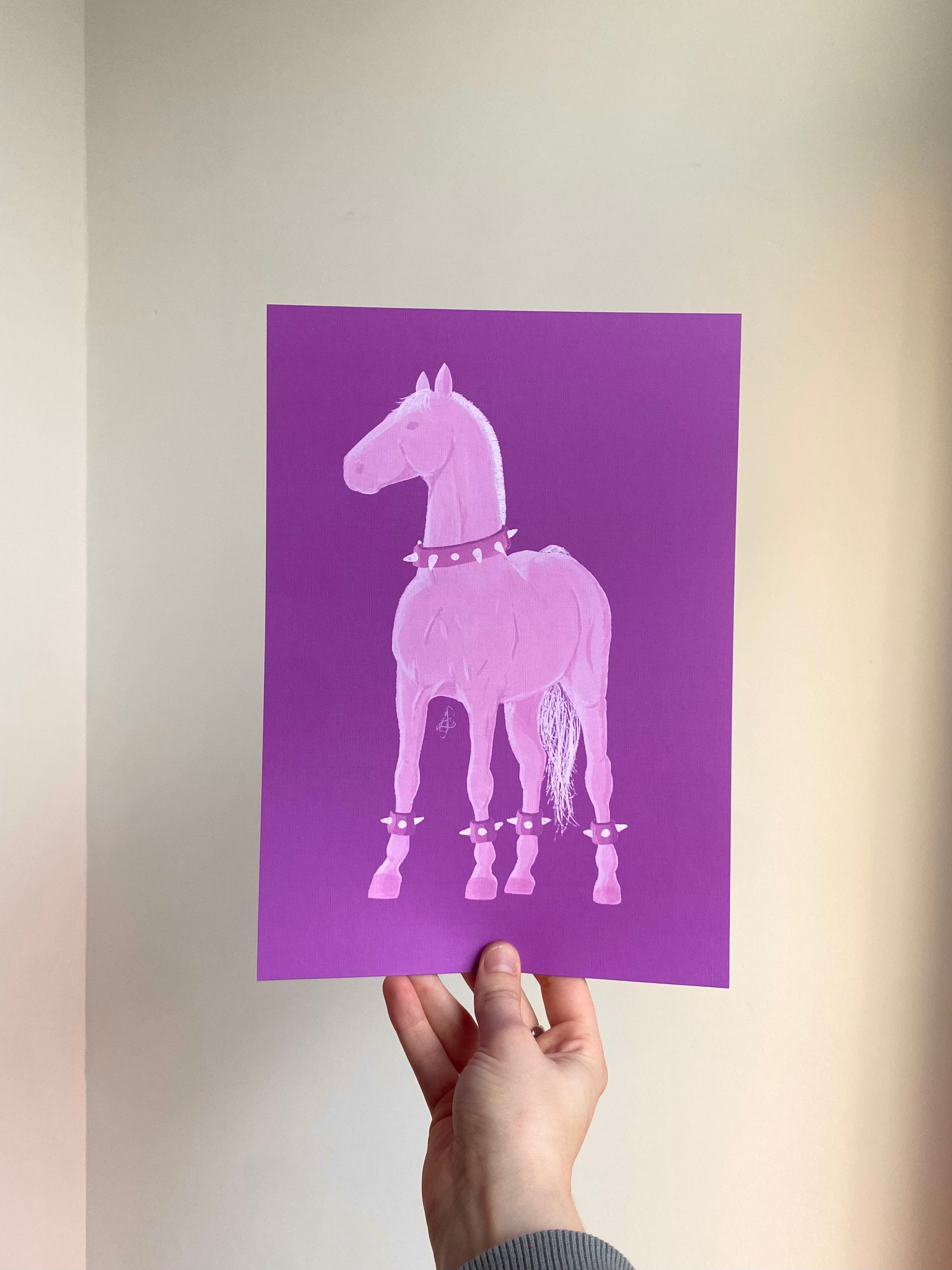 punky horse pink A4