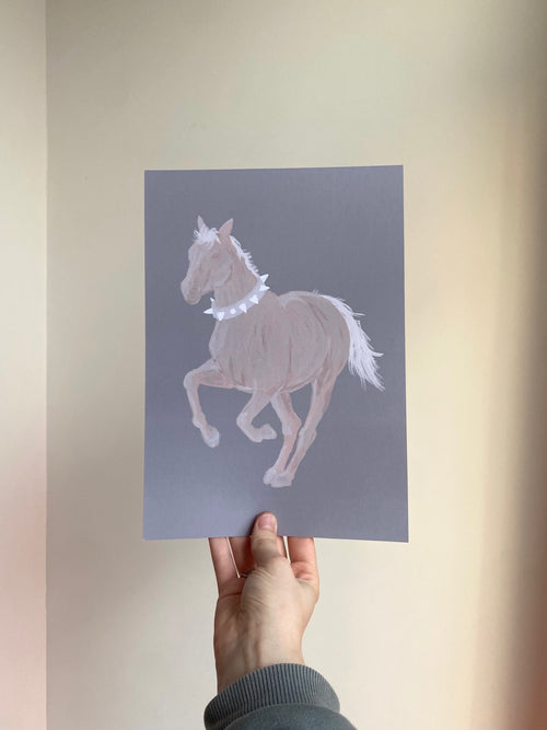 punky horse white A4