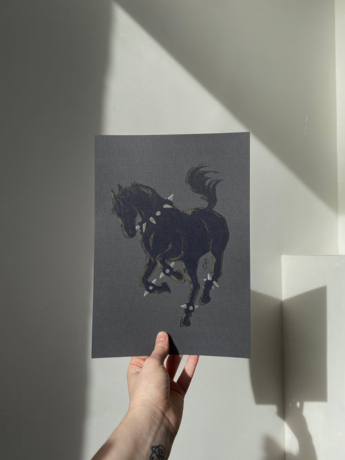 punky horse black A4