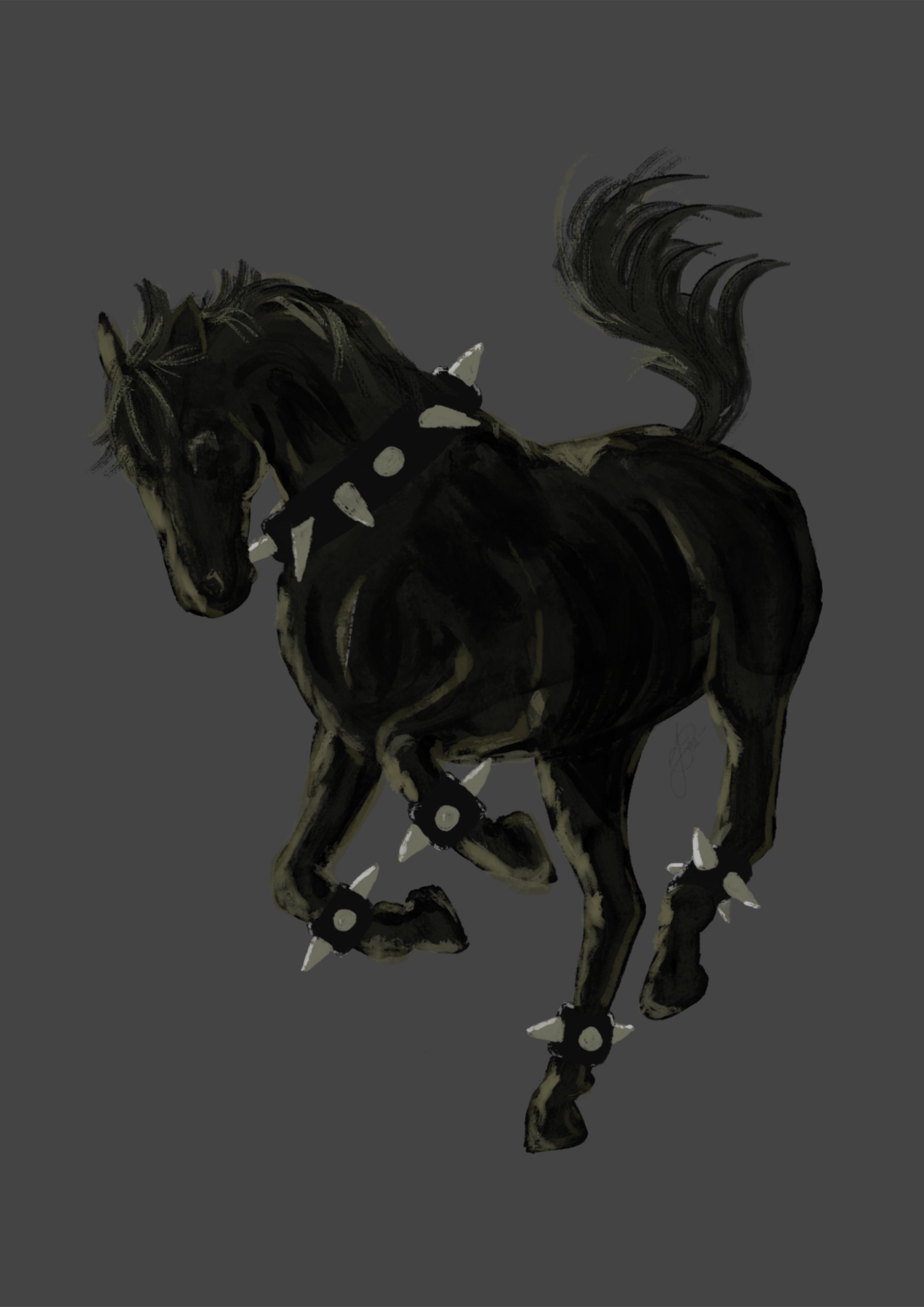 punky horse black A4