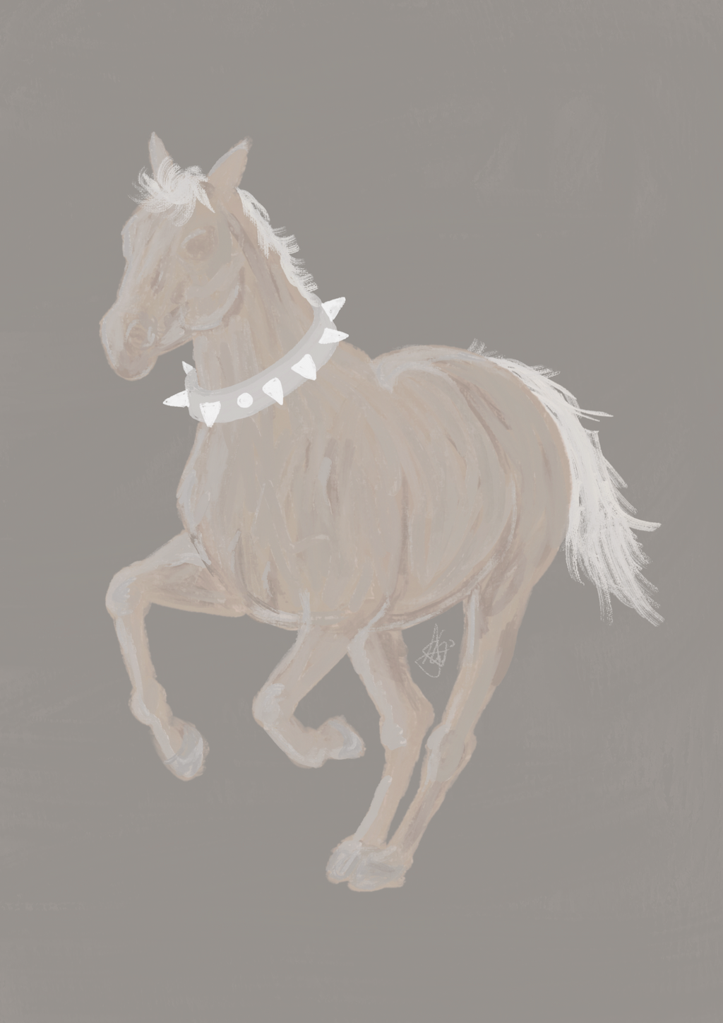punky horse white A4