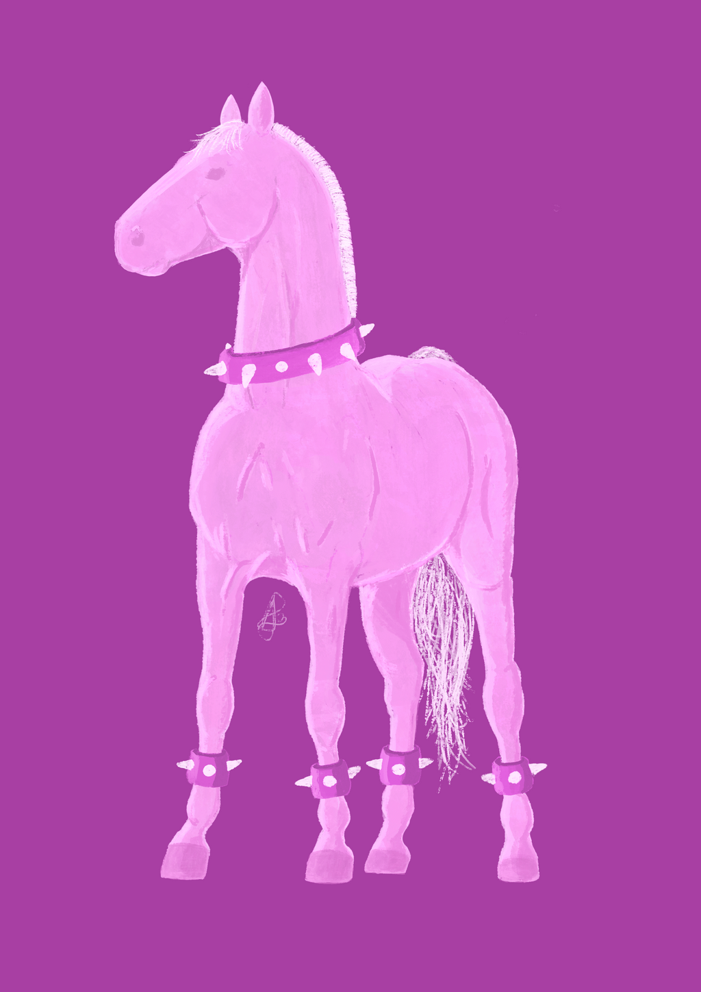 punky horse pink A4