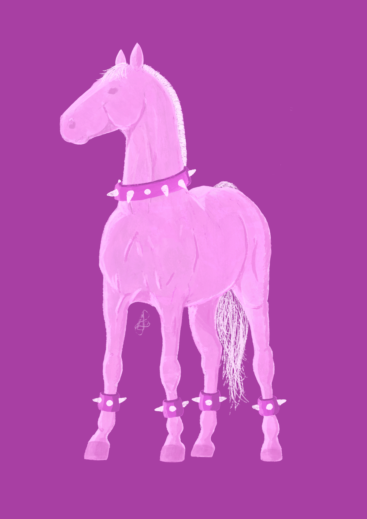 punky horse pink A4
