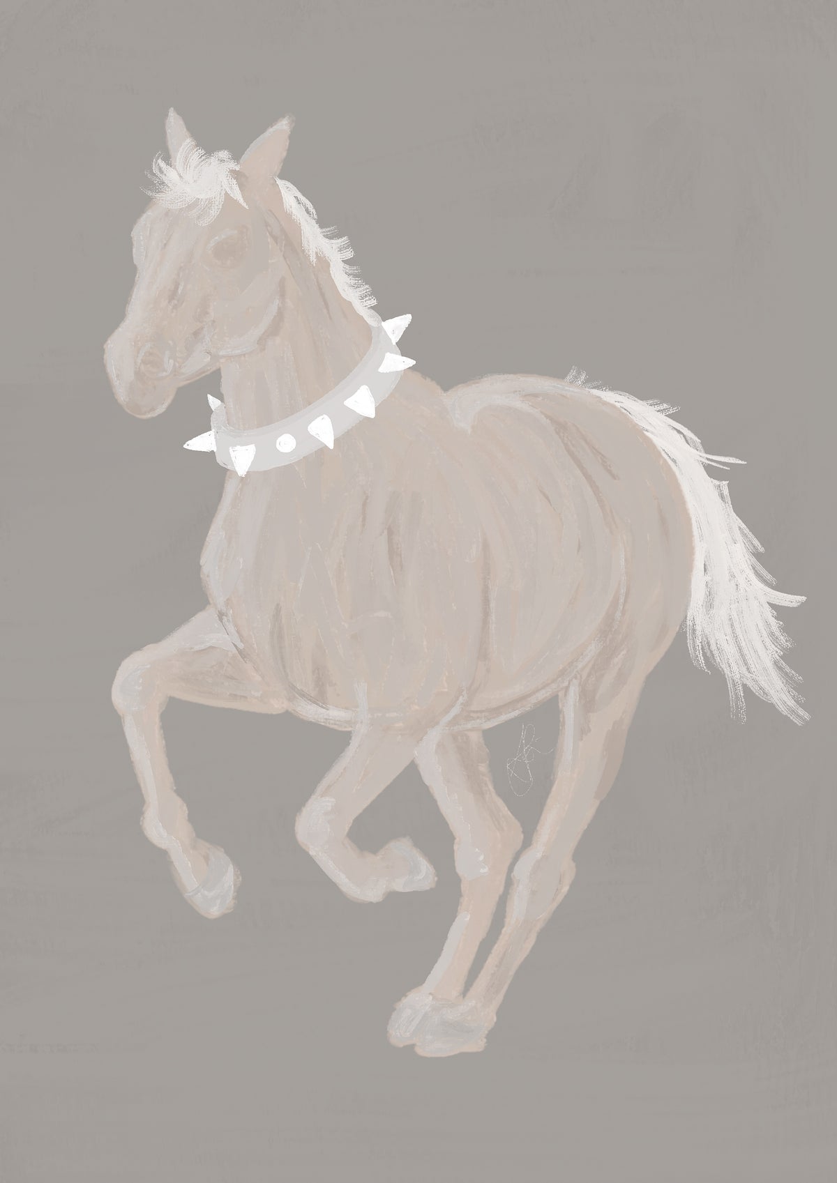 punky horse white A4